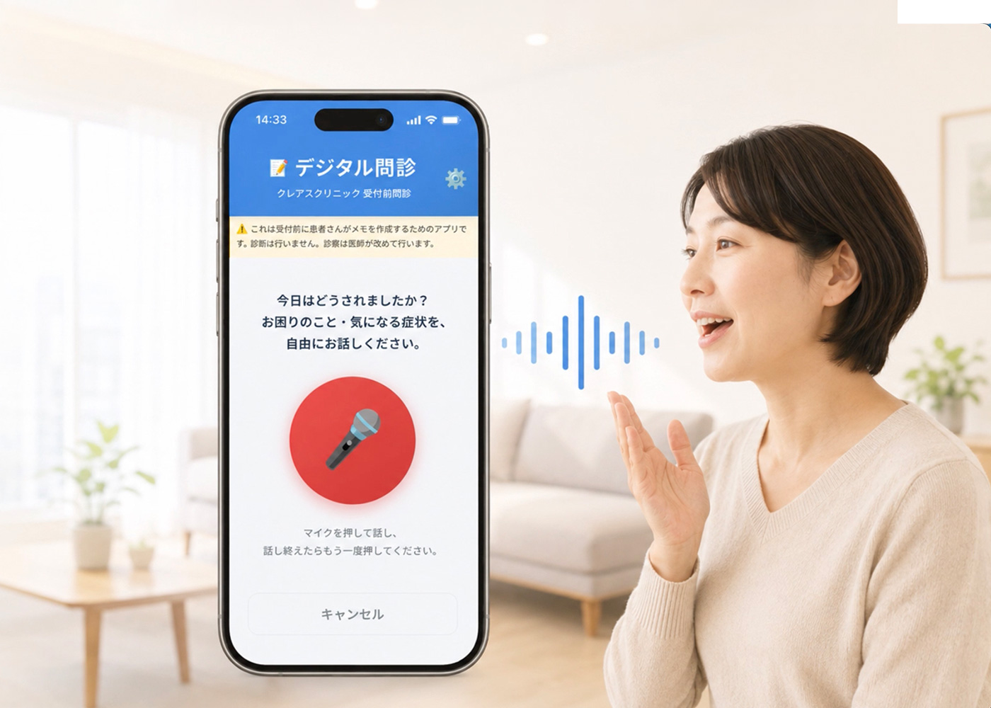 症状を声で伝える
